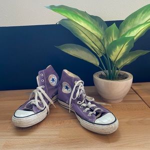 Purple high top Converses